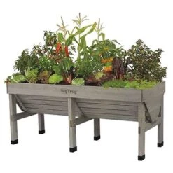 Vegtrug Verhoogde Kweektafel Grijs - 180 × 76 × 80 Cm
