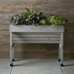 Vegtrug Verhoogde Kweektafel Grijs - 100 × 80 × 80 Cm -ESSCHERT DESIGN Verkoopwinkel vegtrug grijs 1 m 1517220431 1 600